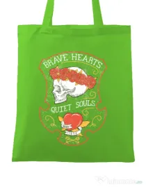 Sacosa din panza Brave hearts Verde mar