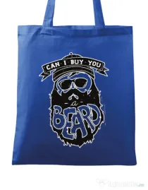 Sacosa din panza Can i buy you a beard Albastru regal