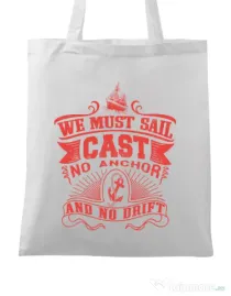 Sacosa din panza Cast no anchor Alb