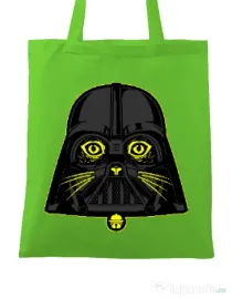 Sacosa din panza Cat Vader Verde mar