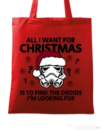 Sacosa din panza Christmas Trooper Rosu