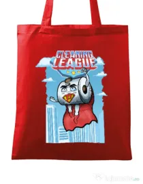 Sacosa din panza Cleaning league toilet paper Rosu