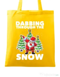 Sacosa din panza Dabbing Santa Galben