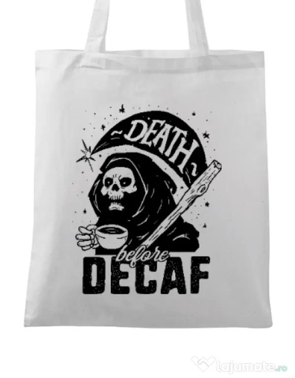 Sacosa din panza Decaf Alb