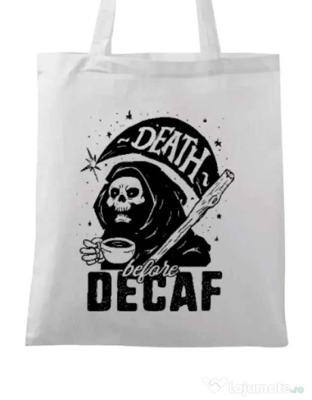Sacosa din panza Decaf Alb