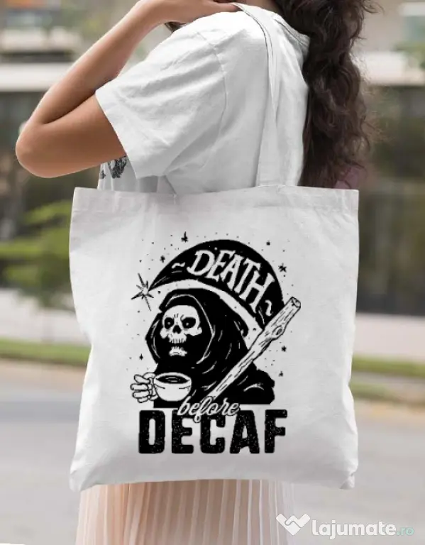 Sacosa din panza Decaf Alb