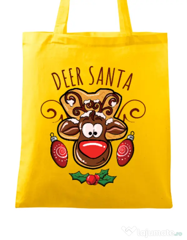 Sacosa din panza Deer santa Galben