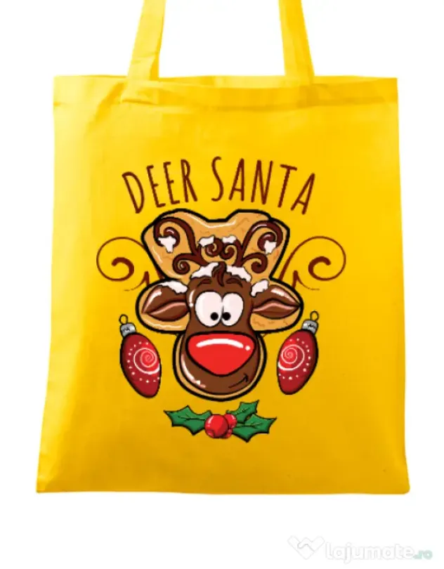 Sacosa din panza Deer santa Galben
