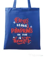 Sacosa din panza Dogs leave pawprints Albastru regal