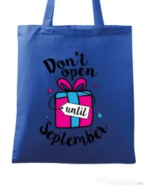 Sacosa din panza Dont open until September Albastru regal