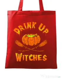 Sacosa din panza Drink up witches Rosu
