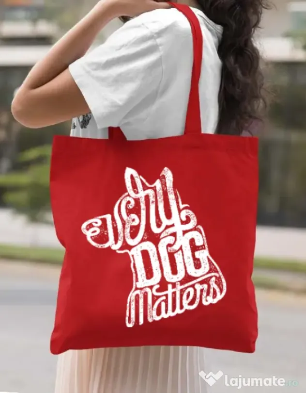 Sacosa din panza Every dog matters 2 Rosu