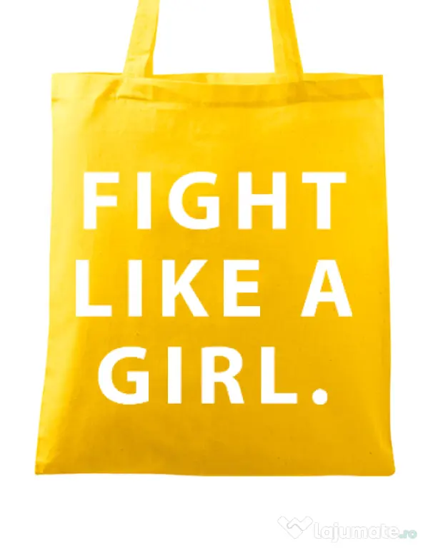 Sacosa din panza Fight like a girl Galben