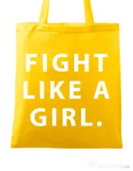 Sacosa din panza Fight like a girl Galben