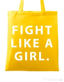 Sacosa din panza Fight like a girl Galben