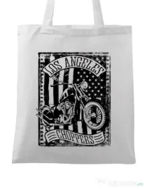 Sacosa din panza Flag and bike Alb