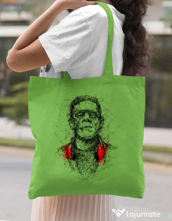 Sacosa din panza Frankenscratch Verde mar