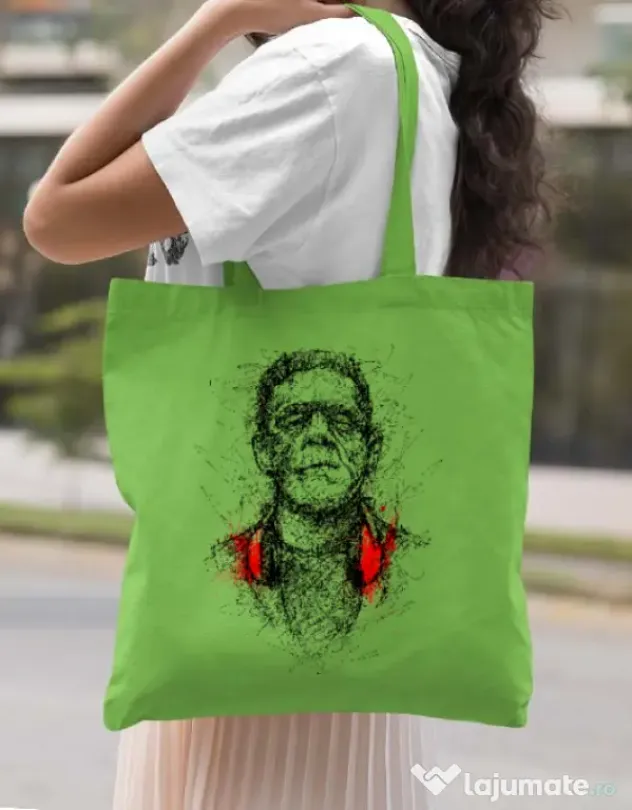 Sacosa din panza Frankenscratch Verde mar