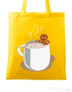 Sacosa din panza Gingerbread man Galben