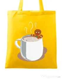 Sacosa din panza Gingerbread man Galben