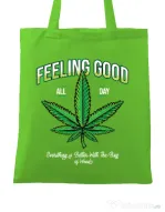 Sacosa din panza Good ganja Verde mar