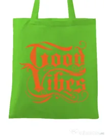 Sacosa din panza Good vibes Verde mar