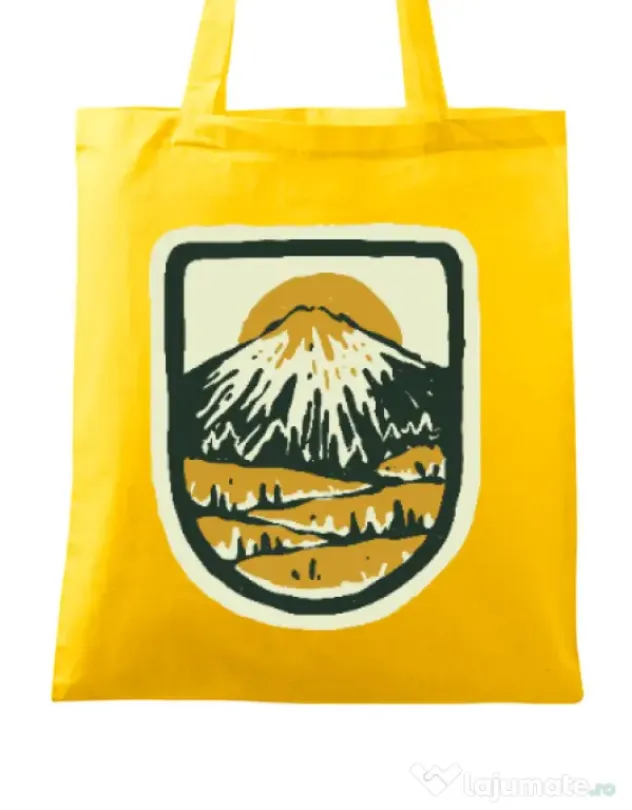 Sacosa din panza Hand drawn mountains Galben