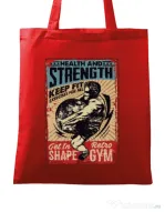 Sacosa din panza Health and strength Rosu