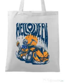 Sacosa din panza Hello ween Alb