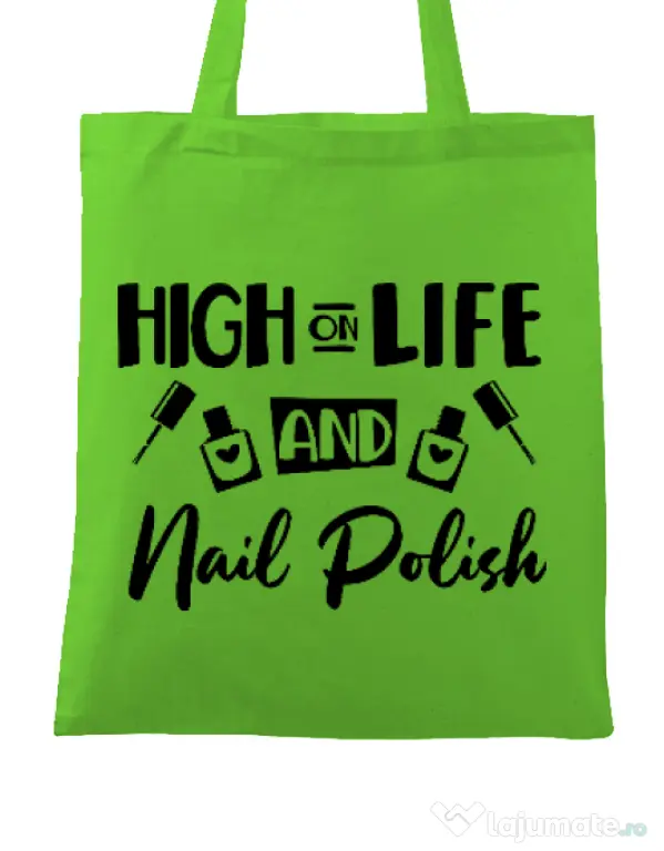 Sacosa din panza High on life Verde mar
