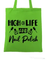 Sacosa din panza High on life Verde mar