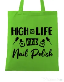 Sacosa din panza High on life Verde mar