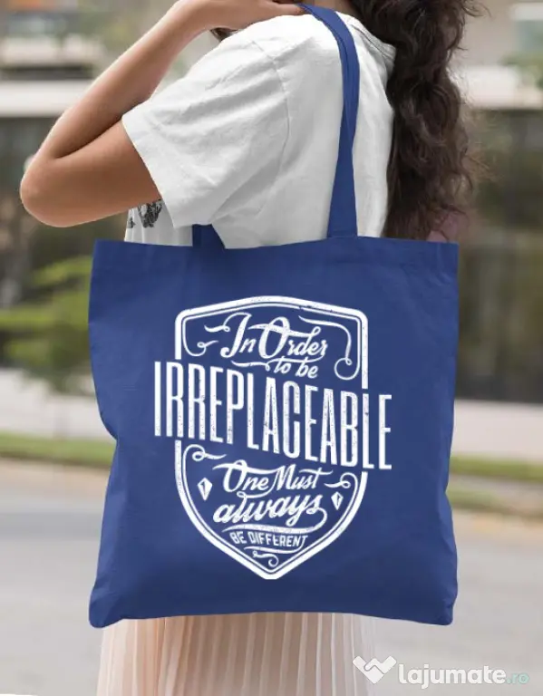 Sacosa din panza Irreplaceable Albastru regal