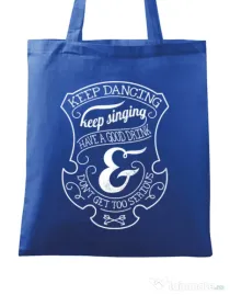 Sacosa din panza Keep dancing Albastru regal