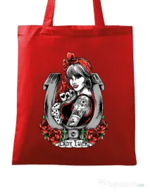 Sacosa din panza Lady luck Rosu