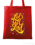Sacosa din panza Let\'s get lost Rosu