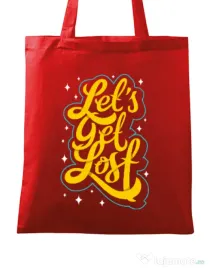 Sacosa din panza Let\'s get lost Rosu