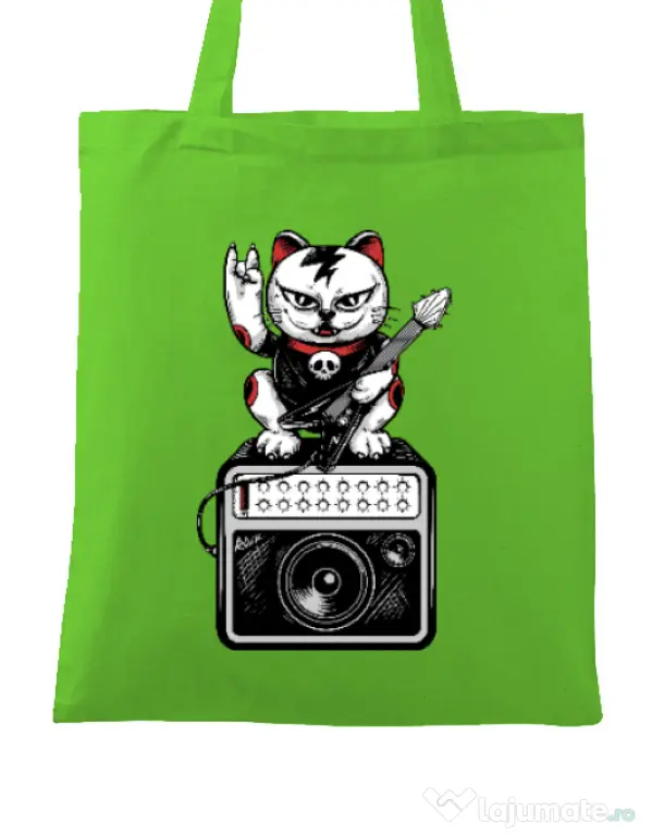 Sacosa din panza Lets rock Verde mar