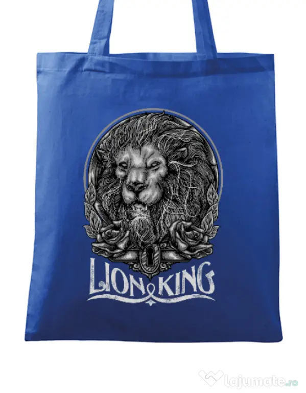 Sacosa din panza Lion king Albastru regal