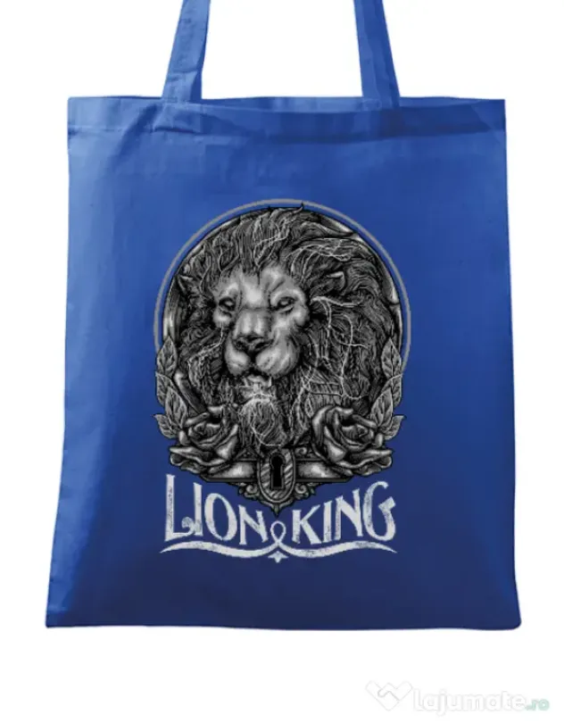 Sacosa din panza Lion king Albastru regal