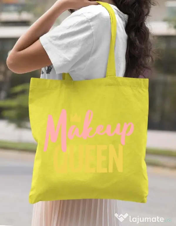 Sacosa din panza Makeup queen Galben