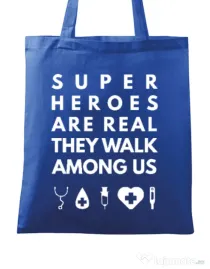 Sacosa din panza Medical heroes Albastru regal
