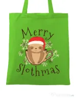 Sacosa din panza Merry slothmas Verde mar