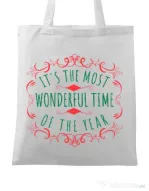 Sacosa din panza Most wonderful time Alb