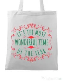 Sacosa din panza Most wonderful time Alb