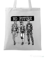 Sacosa din panza No future Alb