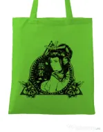 Sacosa din panza Oriental vibes Verde mar