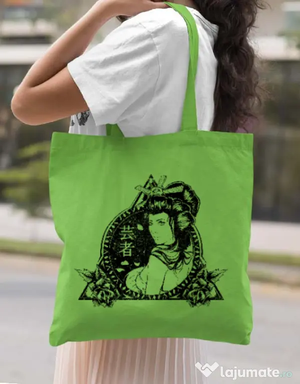 Sacosa din panza Oriental vibes Verde mar