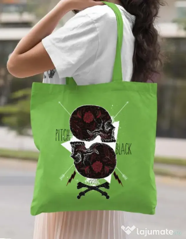 Sacosa din panza Pitch black Verde mar