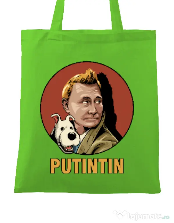 Sacosa din panza Putin Tin Verde mar